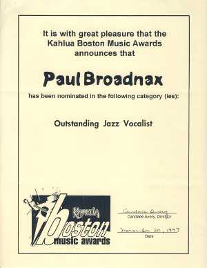 Paul Broadnax - Outstanding Jazz Vocalist